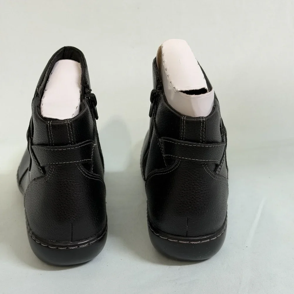 Clarks Collection‎ Size-8.5M Women Ashland Mabel Boot, Black Tumbled Leather